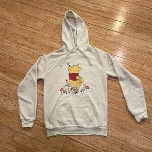 Winnie The Pooh Hooded Sweatshirt Hoodie Beige walt disney retro